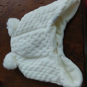 Koala Kids Cream knit super soft hat w Pom Pom ears